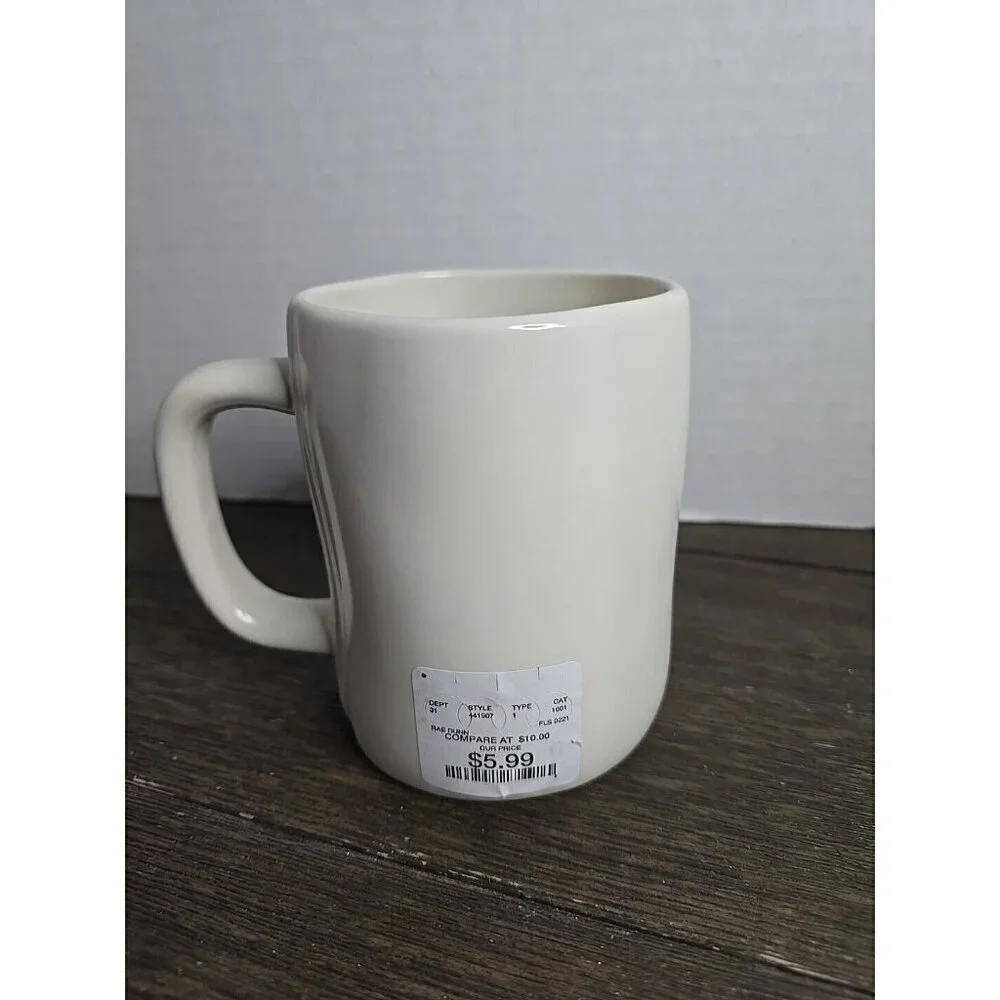 NWT Rae Dunn Magenta Artisan Equality Ceramic Coffee Mug White Black Writing